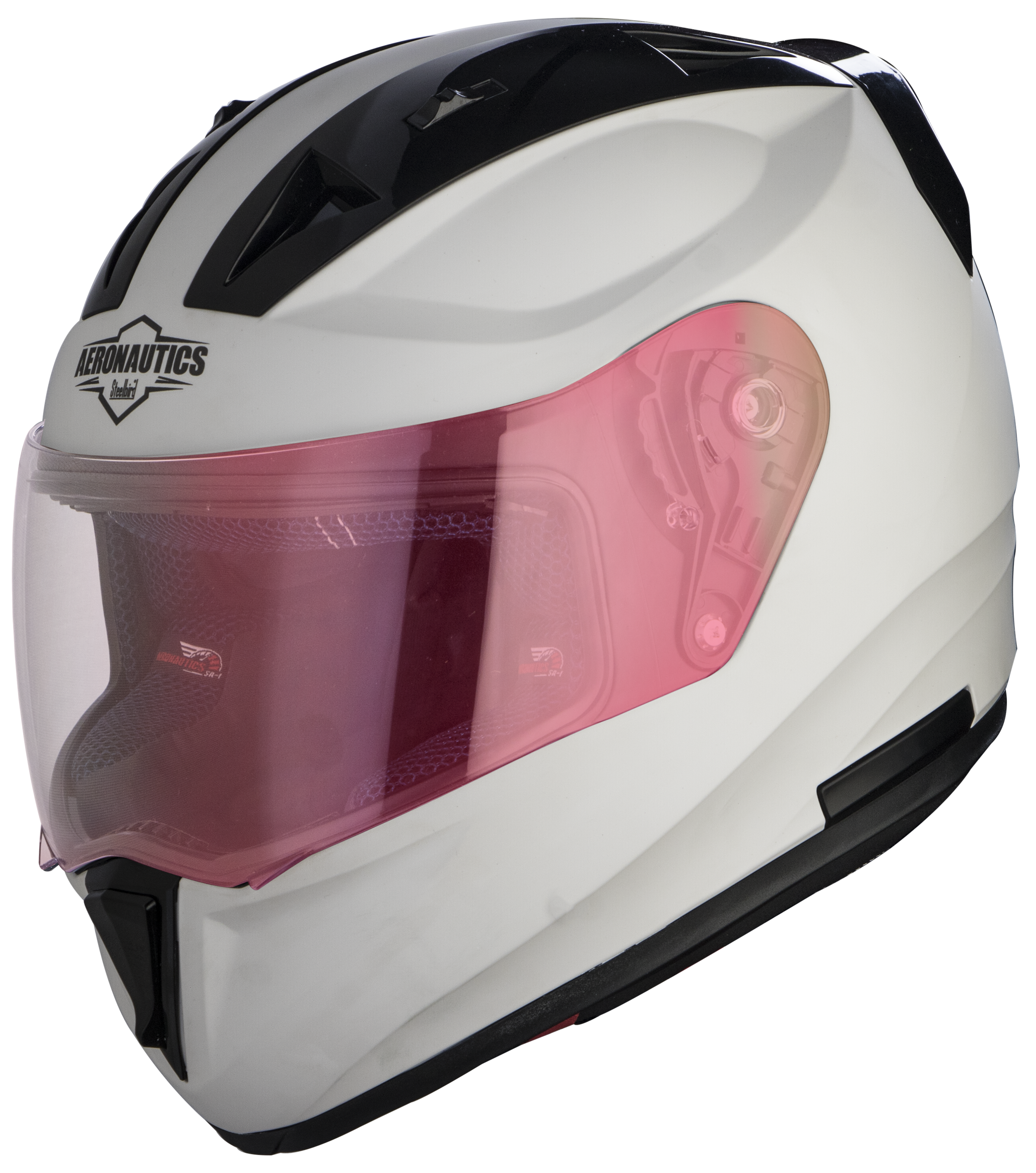 SA-1 Aeronautics Mat White (Fitted With Clear Visor Extra Gold Night Vision Visor Free)